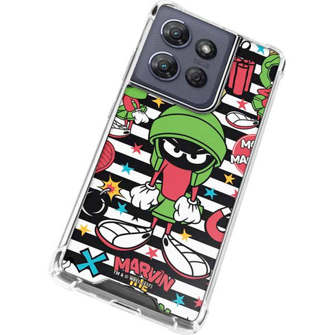 Looney Tunes Marvin the Martian Striped Patches Moto G Power 5G (2025) Clear Case