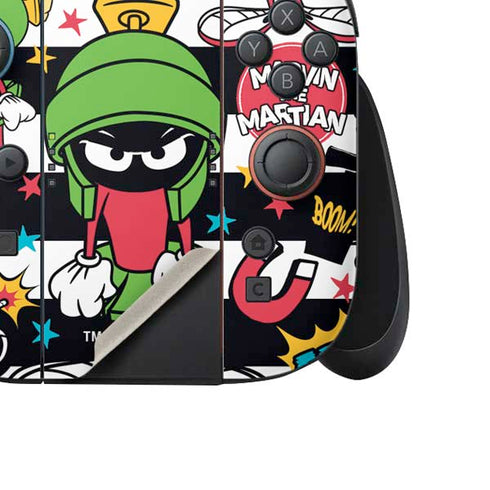 Looney Tunes Marvin the Martian Striped Patches Nintendo Switch 2 (2025) Joy-Con Controller Skin