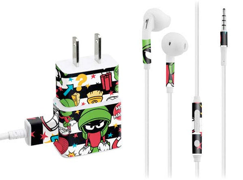 Looney Tunes Marvin the Martian Striped Patches Phone Charger Skin
