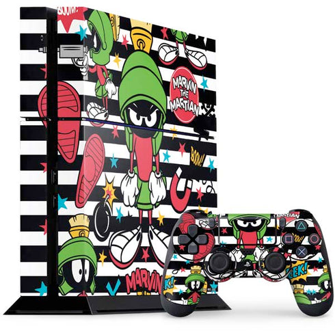 Looney Tunes Marvin the Martian Striped Patches PlayStation PS4 Skins