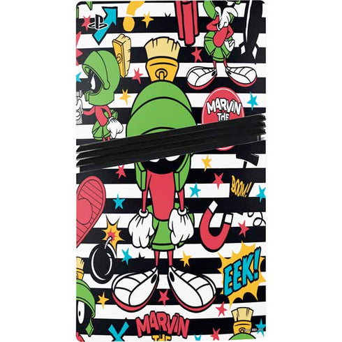 Looney Tunes Marvin the Martian Striped Patches PS5 Pro Bundle Skin