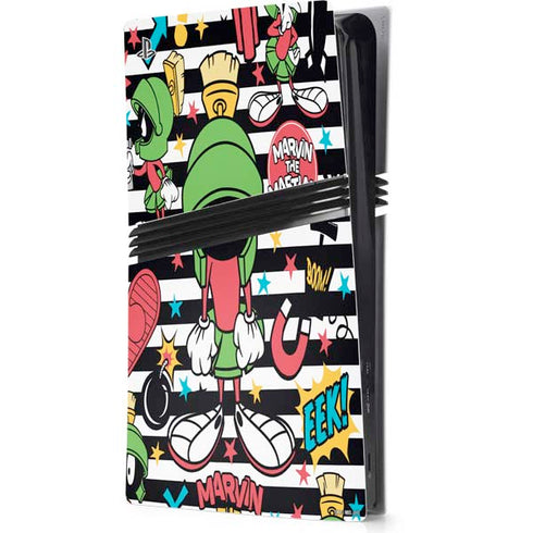 Looney Tunes Marvin the Martian Striped Patches PlayStation PS5 Skins