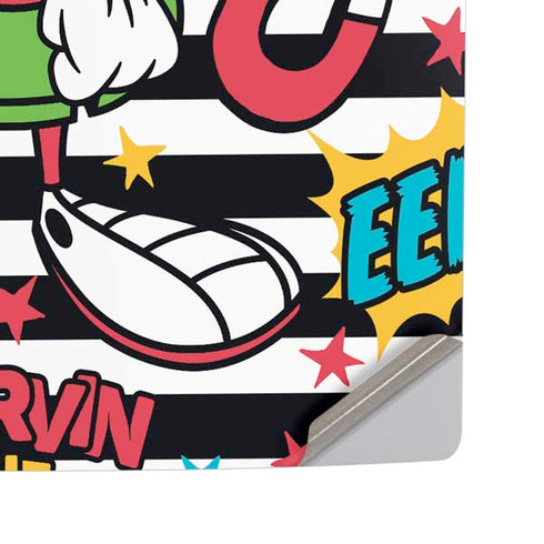 Looney Tunes Marvin the Martian Striped Patches PS5 Pro Disk Console Skin