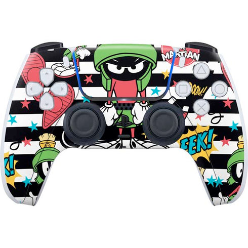 Looney Tunes Marvin the Martian Striped Patches PlayStation PS5 Skins
