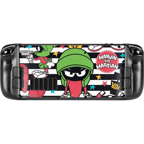 Looney Tunes Marvin the Martian Striped Patches Steam Deck Handheld Gaming Computer OLED Skin