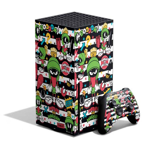 Looney Tunes Marvin the Martian Striped Patches Xbox Series X Skins