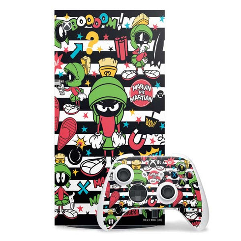 Looney Tunes Marvin the Martian Striped Patches Xbox Series X Skins