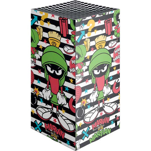 Looney Tunes Marvin the Martian Striped Patches XBox Series X Digital Edition Console Skin
