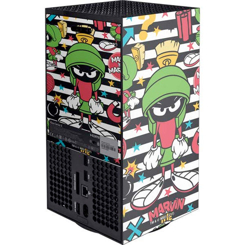 Looney Tunes Marvin the Martian Striped Patches XBox Series X Digital Edition Console Skin