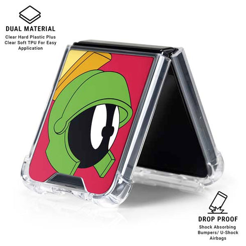 Looney Tunes Marvin The Martian Zoomed In Galaxy Z Flip6 Clear Case