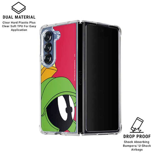 Looney Tunes Marvin The Martian Zoomed In Galaxy Z Fold6 Clear Case
