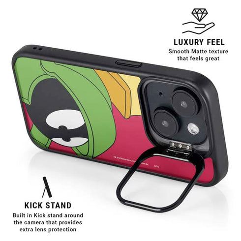 Looney Tunes Marvin The Martian Zoomed In iPhone 14 Kickstand Case