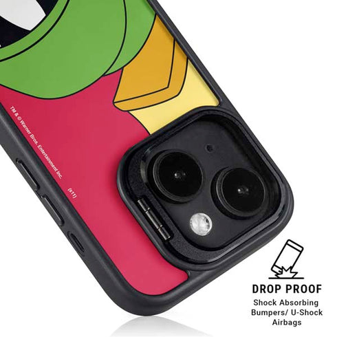 Looney Tunes Marvin The Martian Zoomed In iPhone 14 Kickstand Case