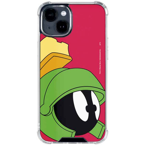 Looney Tunes Marvin The Martian Zoomed In iPhone 15 Clear Case