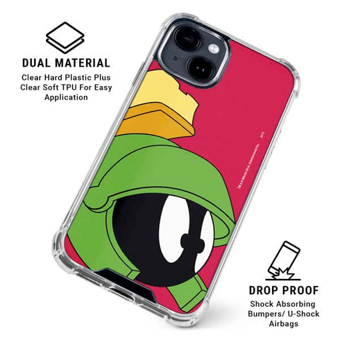 Looney Tunes Marvin The Martian Zoomed In iPhone 15 Clear Case