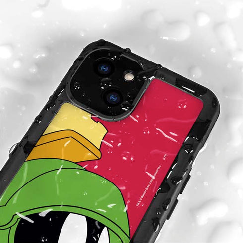Looney Tunes Marvin The Martian Zoomed In iPhone 15 Plus Waterproof Case