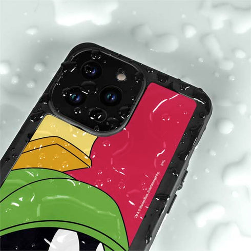 Looney Tunes Marvin The Martian Zoomed In iPhone 15 Pro Waterproof Case