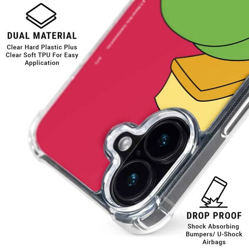 Looney Tunes Marvin The Martian Zoomed In iPhone 16 Clear Case
