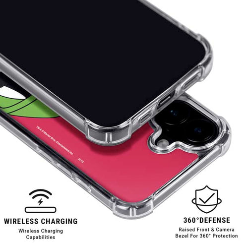 Looney Tunes Marvin The Martian Zoomed In iPhone 16 Plus Clear Case