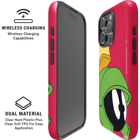 Looney Tunes Marvin The Martian Zoomed In iPhone 16 Pro Max Magsafe Impact Case