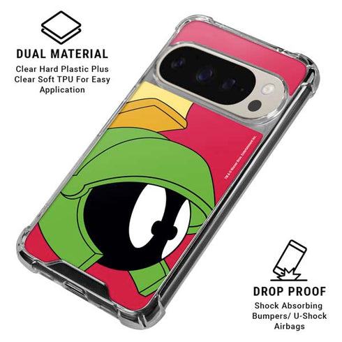 Looney Tunes Marvin The Martian Zoomed In Pixel 9/9 Pro Clear Case