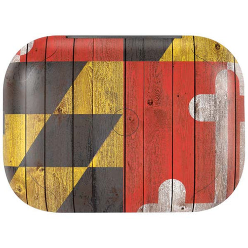 Maryland Flag Dark Wood Amazon Echo Buds Skin