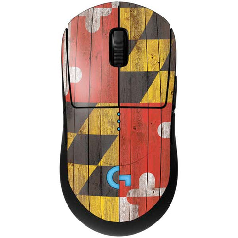 Maryland Flag Dark Wood G Pro Wireless Gaming Mouse Skin