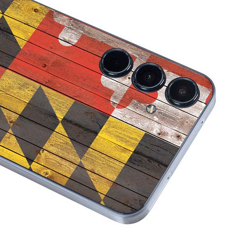 Maryland Flag Dark Wood Galaxy A35 5G Skin
