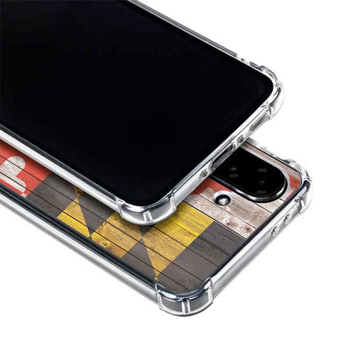 Maryland Flag Dark Wood Galaxy A36 5G Clear Case