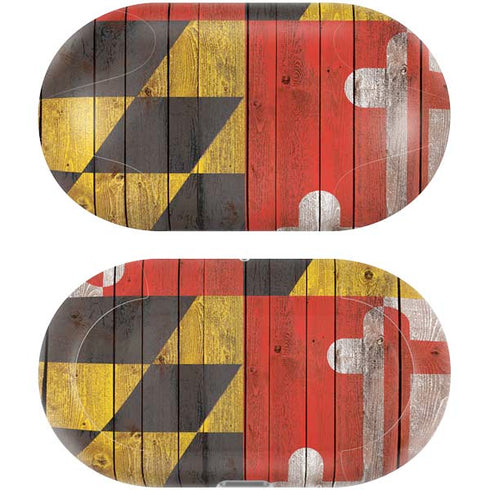 Maryland Flag Dark Wood Galaxy Buds Plus Skin