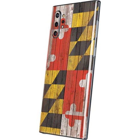 Maryland Flag Dark Wood Galaxy Note 10 Plus Skin