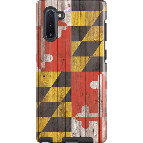 Maryland Flag Dark Wood Galaxy Cases