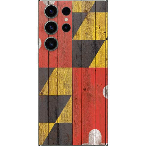 Maryland Flag Dark Wood Galaxy S24 Ultra Skin