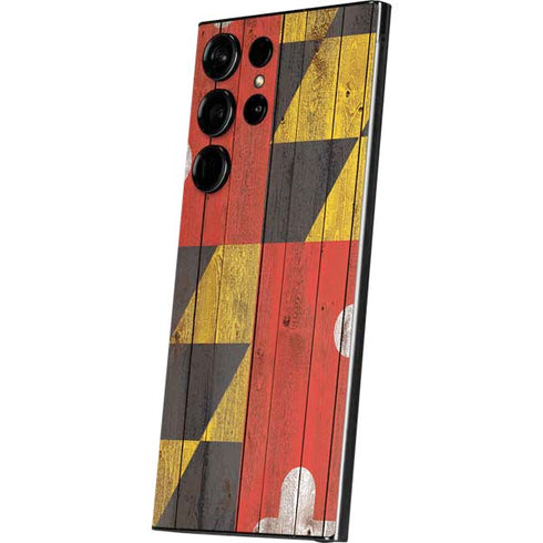 Maryland Flag Dark Wood Galaxy S25 Ultra Skin