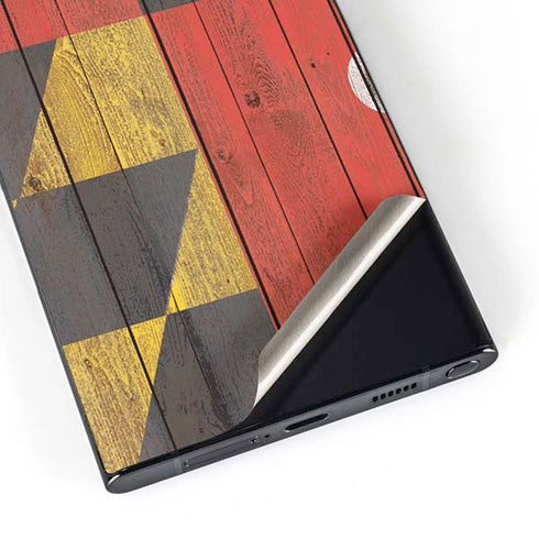Maryland Flag Dark Wood Galaxy S25 Ultra Skin