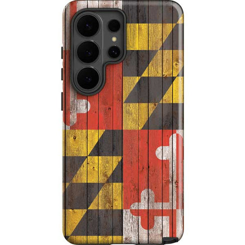 Maryland Flag Dark Wood Galaxy S26 Ultra Impact Case
