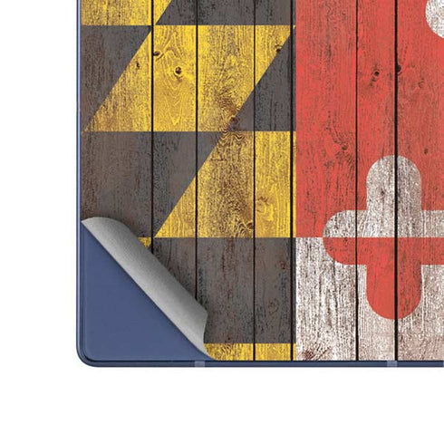 Maryland Flag Dark Wood Galaxy Z Fold6 Skin
