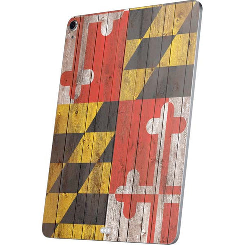 Maryland Flag Dark Wood Apple iPad Air Skin