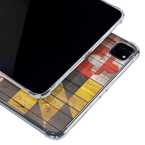 Maryland Flag Dark Wood iPad Pro 11in (2024) Clear Case