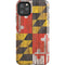 Maryland Flag Dark Wood iPhone Cases