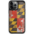 Maryland Flag Dark Wood iPhone Cases