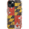 Maryland Flag Dark Wood iPhone 15 Impact Case