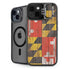 Maryland Flag Dark Wood iPhone 15 Kickstand Case