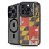 Maryland Flag Dark Wood iPhone 15 Pro Kickstand Case