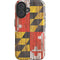 Maryland Flag Dark Wood iPhone 16 Impact Case