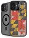 Maryland Flag Dark Wood iPhone 16 Plus Kickstand Case
