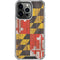 Maryland Flag Dark Wood iPhone 16 Pro Clear Case