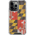 Maryland Flag Dark Wood iPhone 16 Pro Clear Case