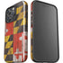 Maryland Flag Dark Wood iPhone 16 Pro Max Impact Case