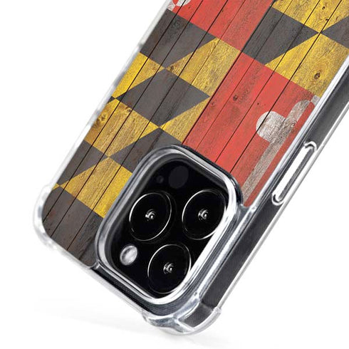 Maryland Flag Dark Wood iPhone 16 Pro Max MagSafe Case